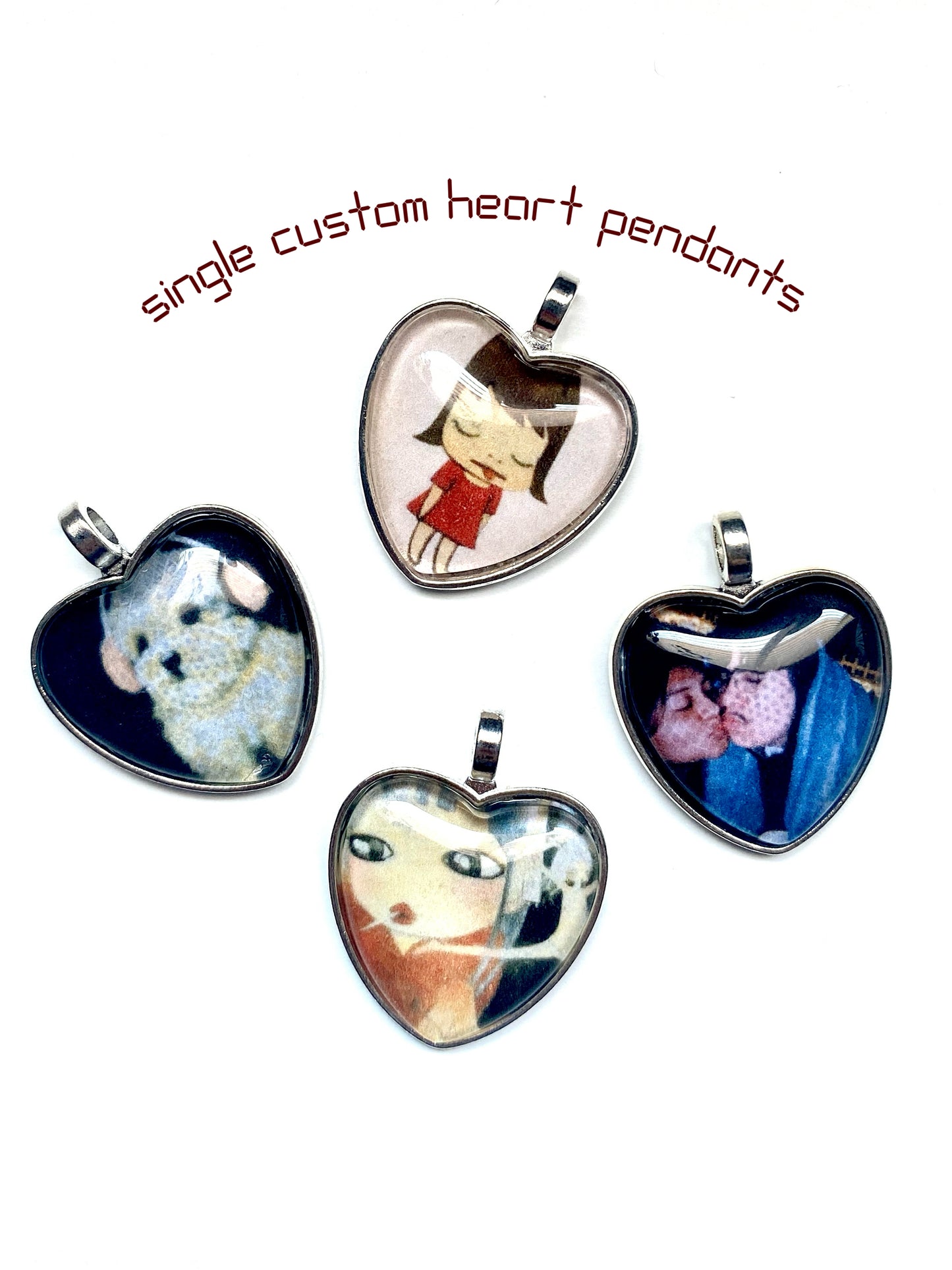 custom single heart pendant