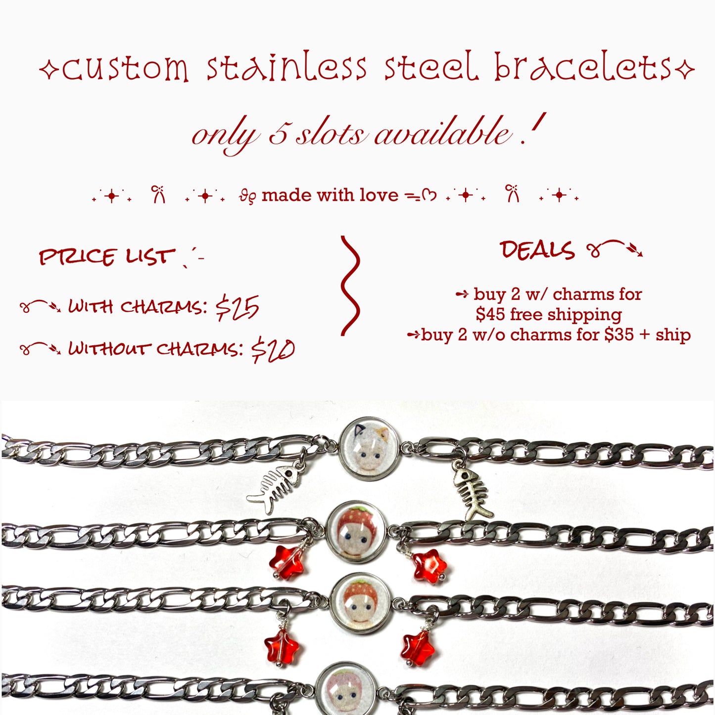 Custom bracelet slots